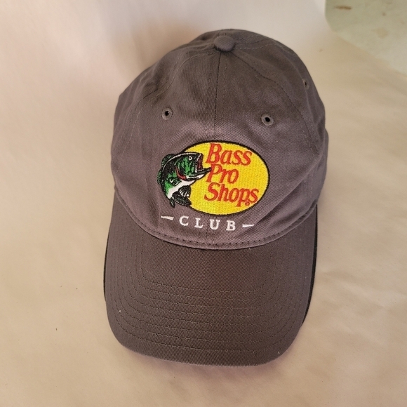 Bass Pro Shops CLUB Sporting Goods Adult Adjustable Strap Strapback Gray HAT - Picture 1 of 7